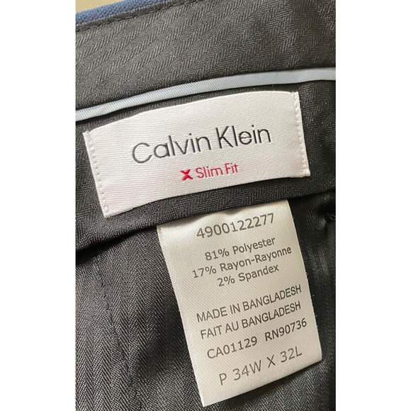 NWT Calvin Klein Men's Slim-Fit Dress Pants in Navy Blue Size 34W 32L - Picture 9 of 12